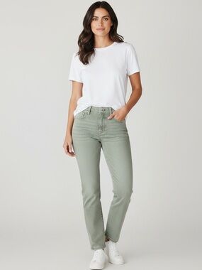 Signature Sage Green Straight Leg Jeans (Long)